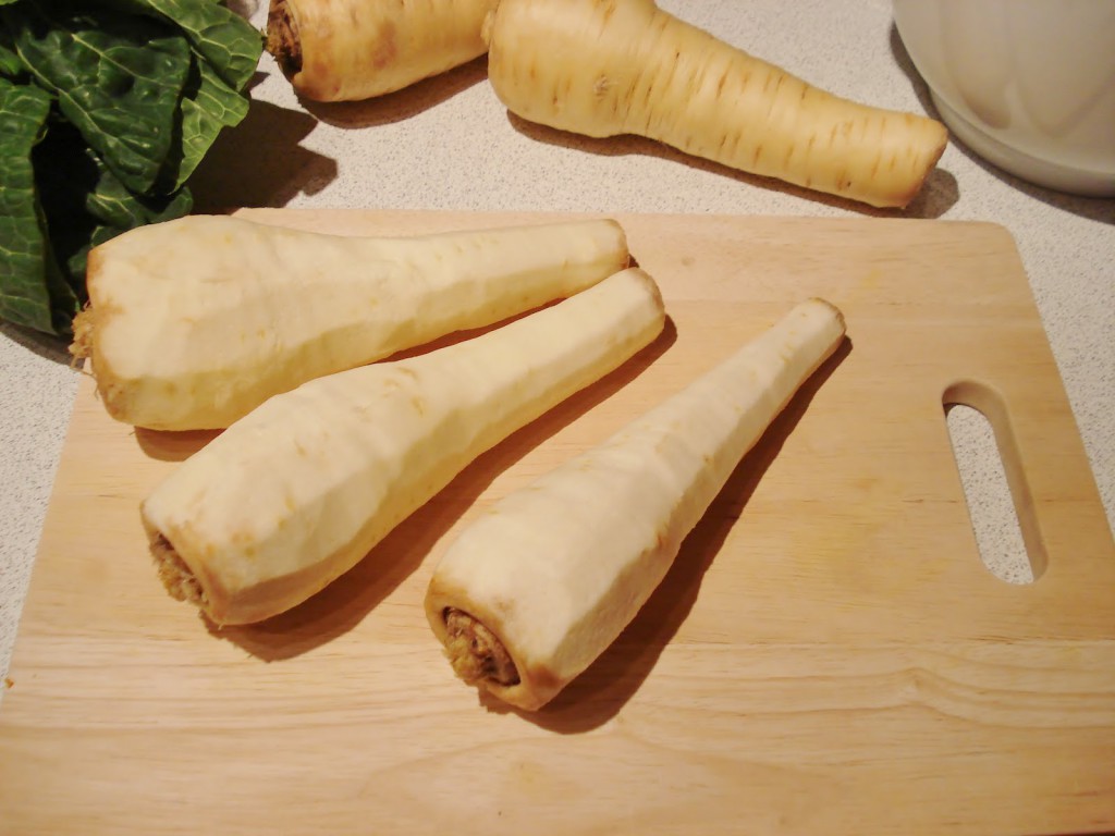 Peeled parsnips