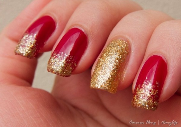 1-Red-Gold-Glitter-Nail-Art