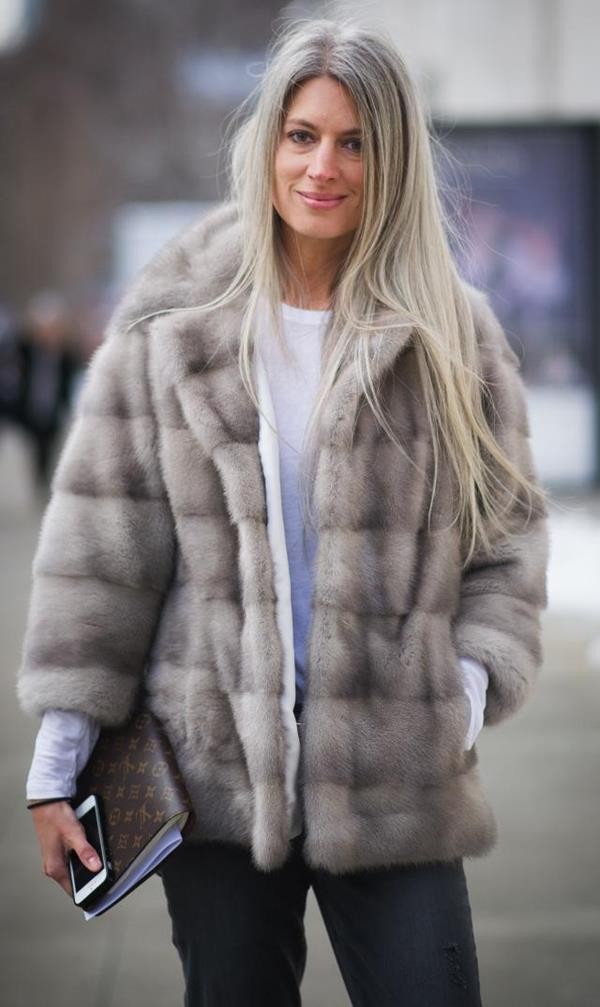 NEW YORK, NY - FEBRUARY 08: Sarah Harris is seen wearing a jacket from Lilly e Violetta and jeans from Paige on the Streets of Manhattan on February 8, 2014 in New York City. (Photo by Timur Emek/Getty Images)