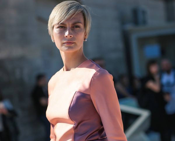 PARIS, FRANCE - OCTOBER 03: Masha Tsukanova wearing an Alonova full outfit before the Elie Saab show during Paris Fashion Week SS16 on October 3, 2015 in Paris, France. (Photo by EDWARD BERTHELOT/Getty Images)