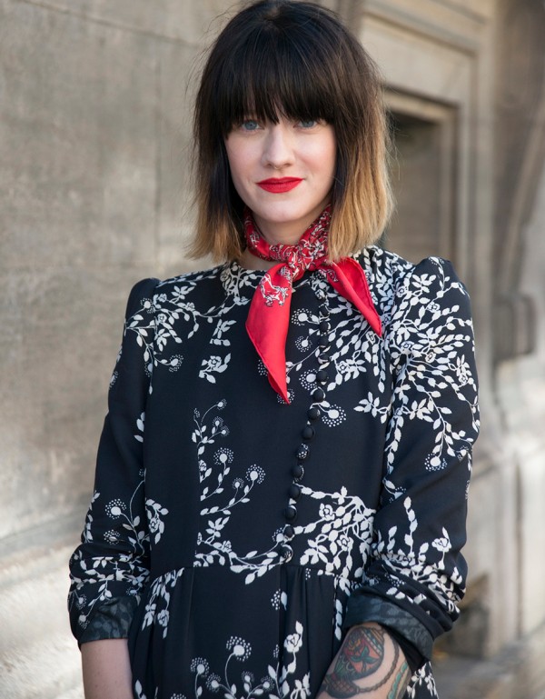 PARIS, FRANCE - OCTOBER 2: Fashion Blogger Marianne Theodorson wears a Chloe dress on day 4 of Paris Collections: Women on October 2, 2015 in Paris, France. (Photo by Kirstin Sinclair/Getty Images)*** Local Caption *** Marianne Theodorson