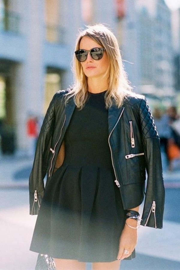 Leather-biker-jacket-little-black-dress