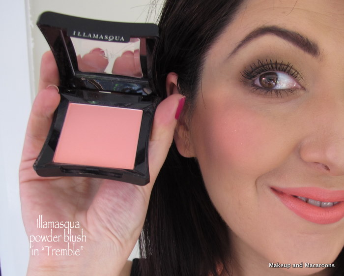 wearng illamasqua powder blush in tremble