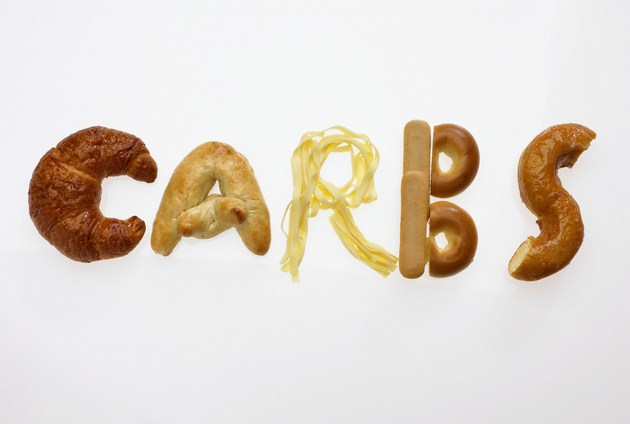 Assorted Carbohydrate Sources Spelling Out 'Carbs'