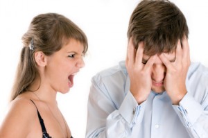 relationship difficulties: young couple having a conflict