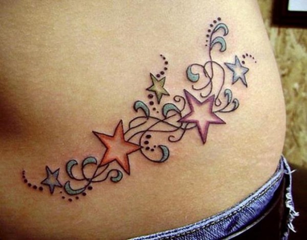 Awesome-colorful-star-tattoos-on-waist
