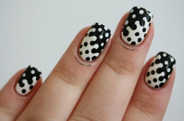 Black-and-white-polka-dot-nails